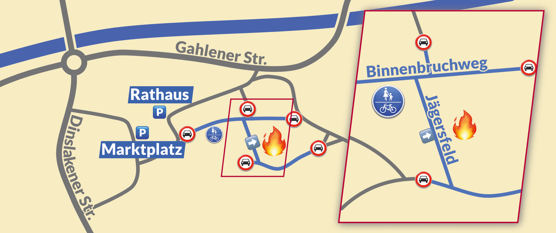 Standort des Hünxer Osterfeuers in Hünxe